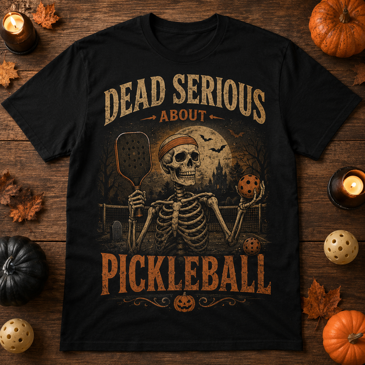 Dead Serious About Pickleball Halloween T-Shirt